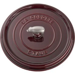 Staub Pig Shallow Cocotte Cochon 6 Qt. -Gourmet Grills 11329 87 4