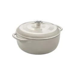 Lodge 6 Quart Enameled White Dutch Oven, Oyster