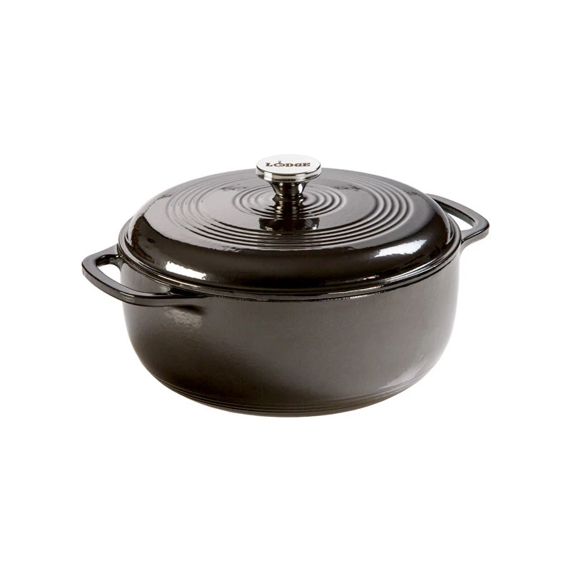 Lodge 6 Quart Enameled Dutch Oven, Midnight Chrome 3 Lodge 6 Quart Enameled Dutch Oven, Midnight Chrome
