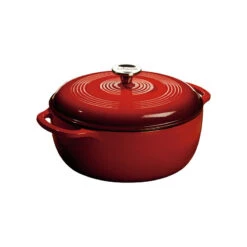 Lodge 6 Quart Enameled Dutch Oven, Red