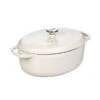 Lodge 7 Quart Enameled Oval Dutch Oven, Oyster White -Gourmet Grills EC7OD13 L