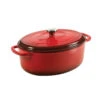 Lodge 7 Quart Enameled Oval Dutch Oven, Red -Gourmet Grills EC7OD43 L