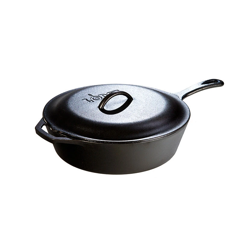 Lodge 5 Quart Cast Iron Covered Deep Skillet 3 Lodge 5 Quart Cast Iron Covered Deep Skillet