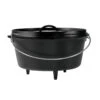 Lodge 12 Inch / 8 Quart Camp Dutch Oven, 5 Inch Depth -Gourmet Grills L12DCO3 L