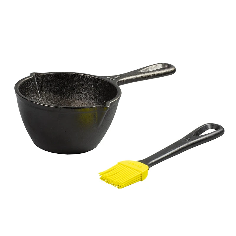 Lodge Cast Iron Melting Pot And Silicone Brush 3 Lodge Cast Iron Melting Pot And Silicone Brush