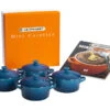 Le Creuset Mini Cocottes Set W/ Cookbook -Gourmet Grills PG1164CB 0859