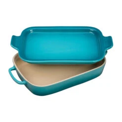 Le Creuset Rectangular Dish W/ Platter Lid -Gourmet Grills RS5688 PG2015 1317 3 lpr
