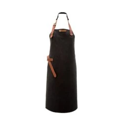 Xapron Utah Leather Apron -Gourmet Grills Utah Black Full Apron