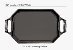 Finex Cast Iron Double Burner Griddle -Gourmet Grills dimensions griddle 18 smooth top