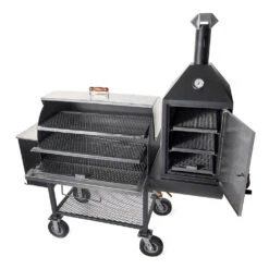 Maverick 2000 Pellet Grill W/ Upright Smoke Box -Gourmet Grills maverick 2000 grill open out