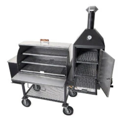 Maverick 2000 Pellet Grill W/ Upright Smoke Box -Gourmet Grills maverick 2000 grill open side out